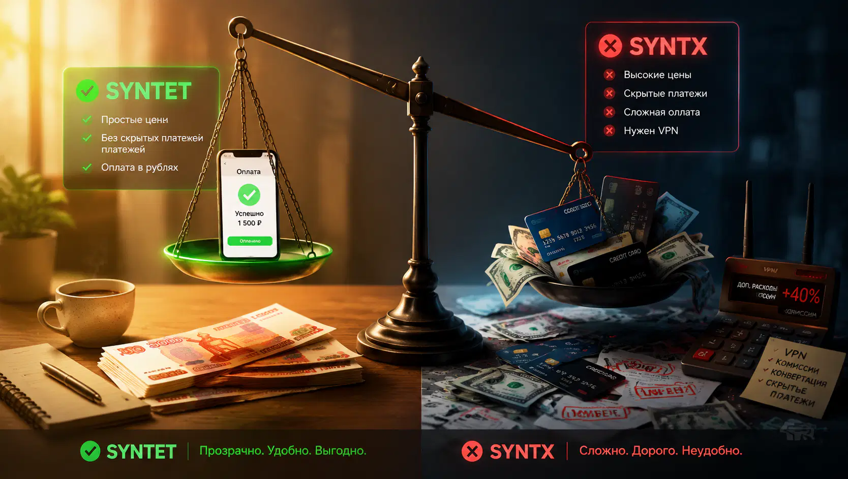 Сравнение цен и тарифов Syntet vs Syntx