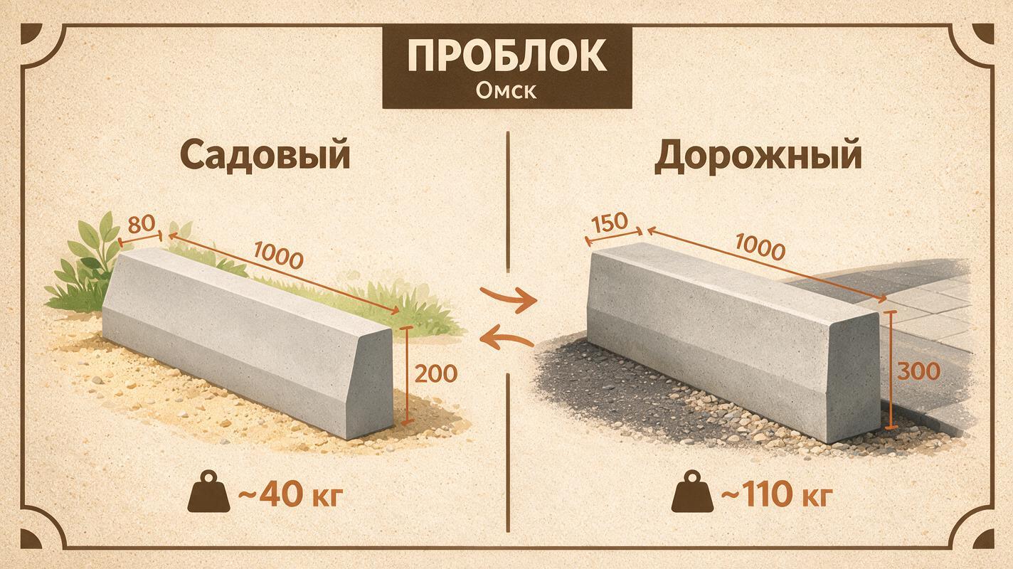 Сравнение садового и дорожного бордюра ПРОБЛОК
