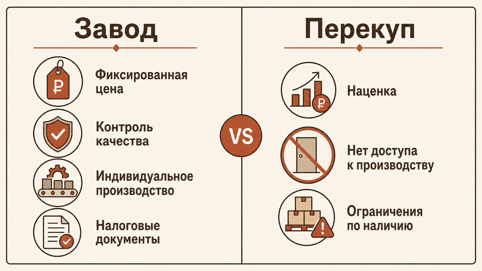 Сравнение: завод против перекупа - 4 преимущества производителя